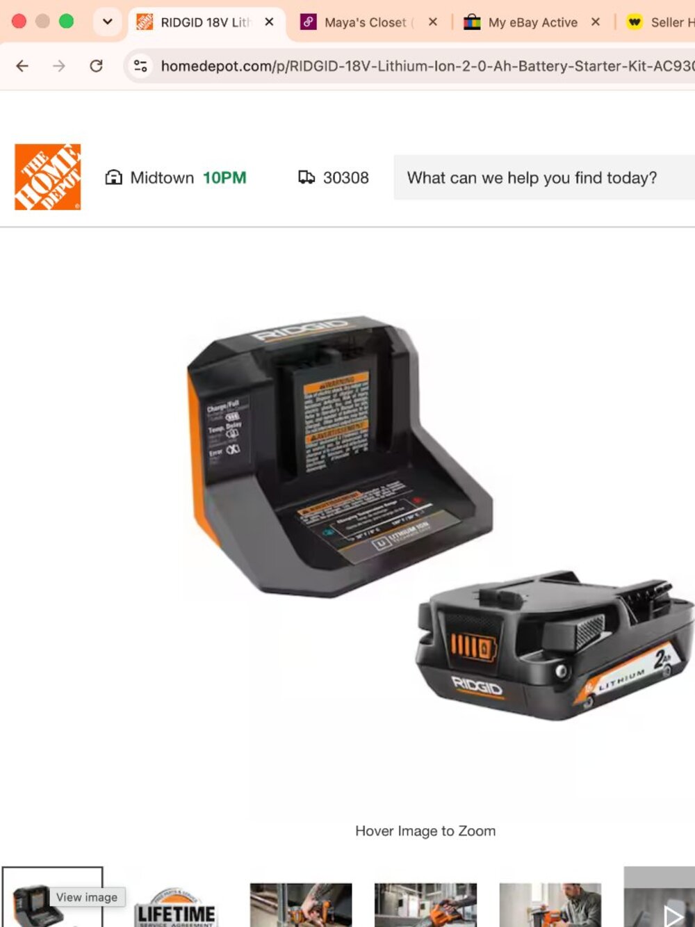 Ridgid 18V Lithium-Ion 2.0 Ah Battery Starter Kit